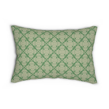 Emerald Flourish Lumbar Pillow - Spun Polyester - Double-Sided Print - Concealed Zipper - 20" x 14"
