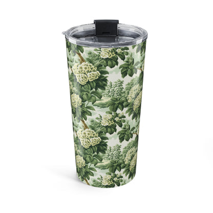 Vintage Green Hydrangea Insulated Tumbler - 20 oz. Stainless Steel, Glossy Finish
