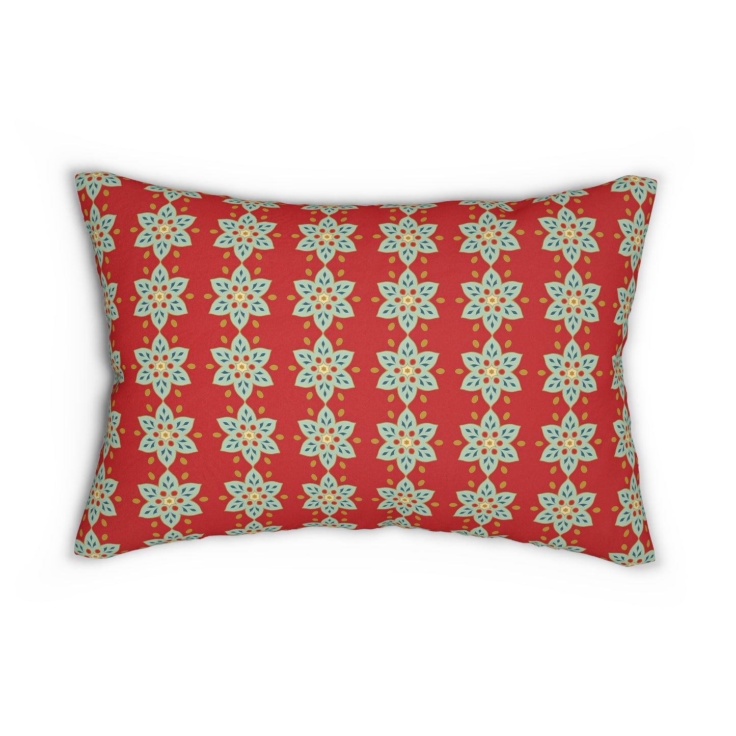 Cranberry Blossom Arabesque Lumbar Pillow - Spun Polyester - Double-Sided Print - Concealed Zipper - 20" x 14"