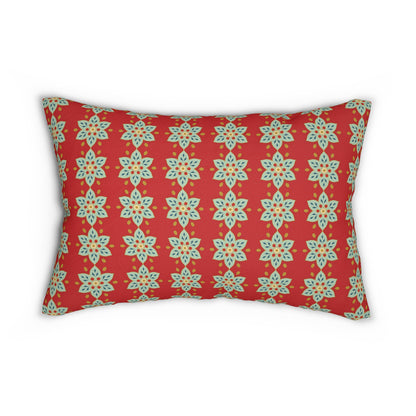 Cranberry Blossom Arabesque Lumbar Pillow - Spun Polyester - Double-Sided Print - Concealed Zipper - 20" x 14"