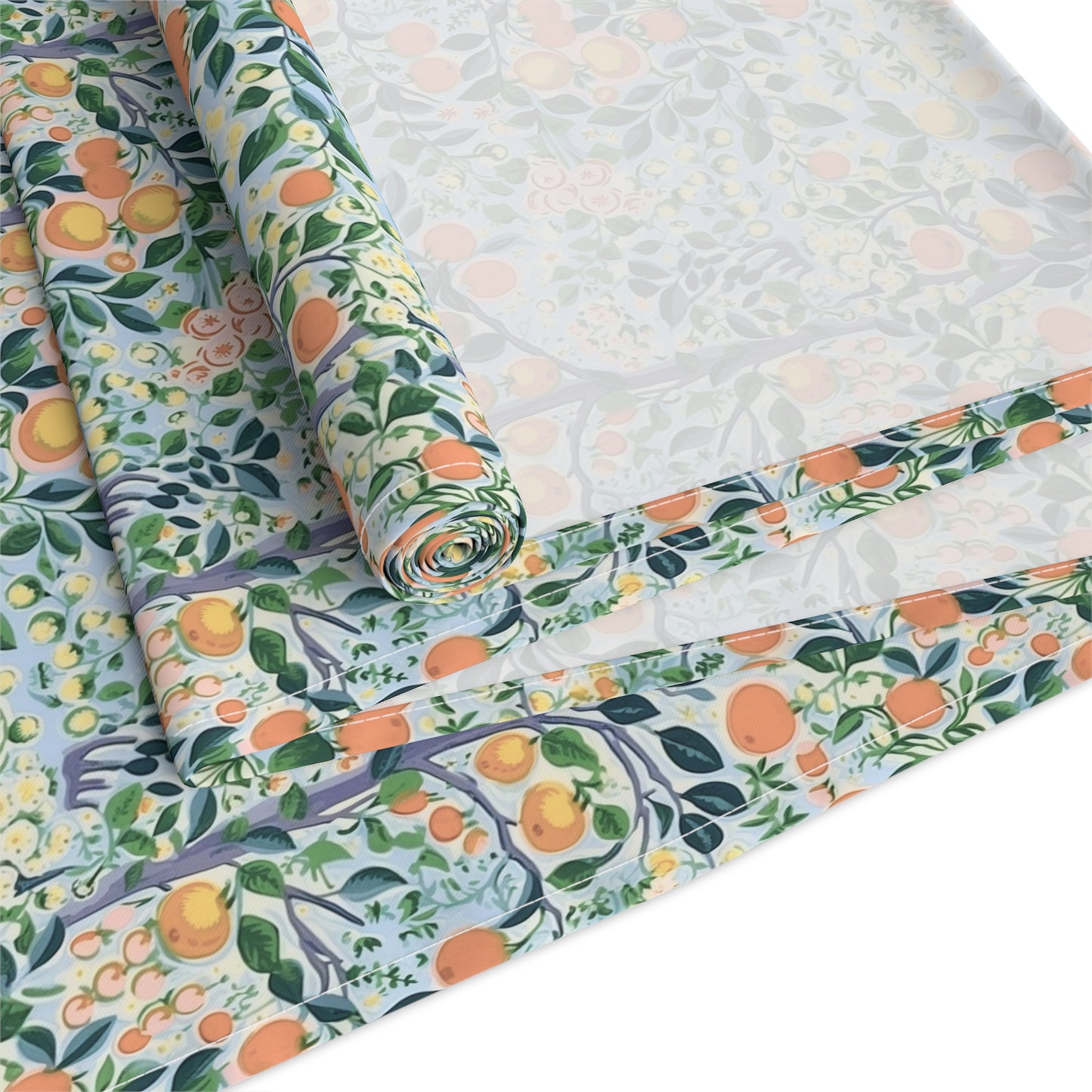 Modern Citrus Tree Table Runner - Cotton Twill - Available in 2 sizes: 16" x 72" and 16" x 90".