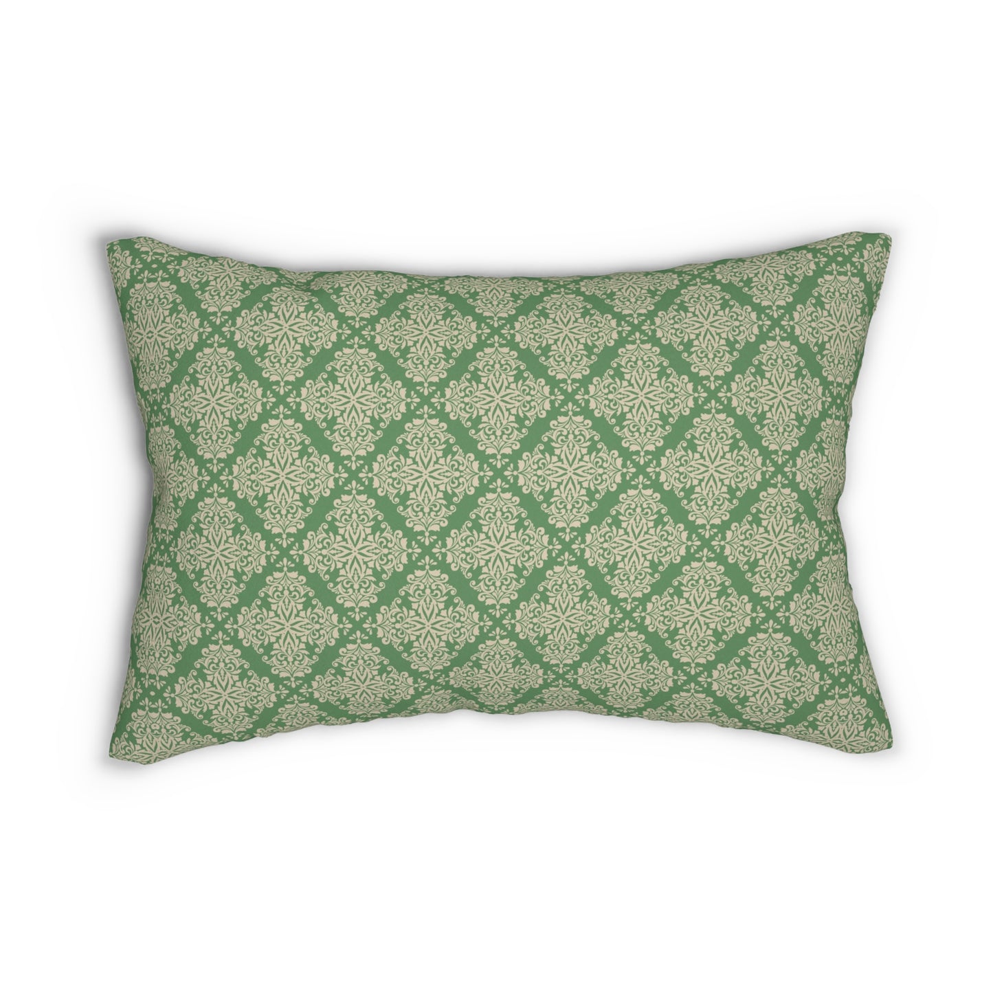 Emerald Flourish Lumbar Pillow - Spun Polyester - Double-Sided Print - Concealed Zipper - 20" x 14"