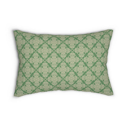 Emerald Flourish Lumbar Pillow - Spun Polyester - Double-Sided Print - Concealed Zipper - 20" x 14"