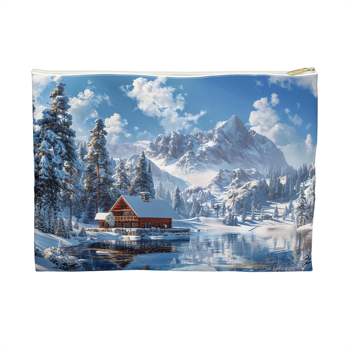 Winter Wonderland Retreat Accessory Pouch - Embrace the Tranquil Beauty of Winter, Wherever You Go! Available in 2 sizes.