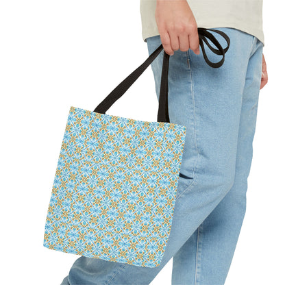 Mediterranean Mosaic Tote Bag - Cool, Calm, Collected - Carry Mediterranean Charm Everywhere! Available in 3 sizes.