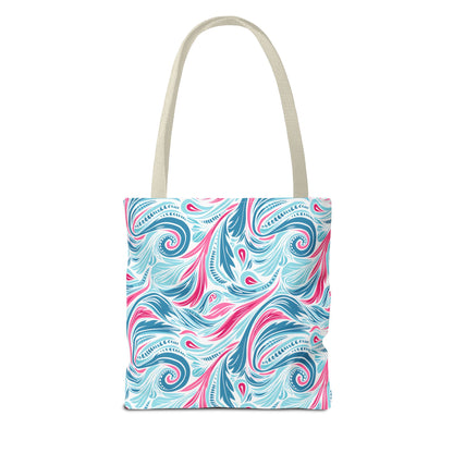Teal Tide Twirl Tote Bag - Go Through Life with Coastal Charm! Available in 3 sizes.