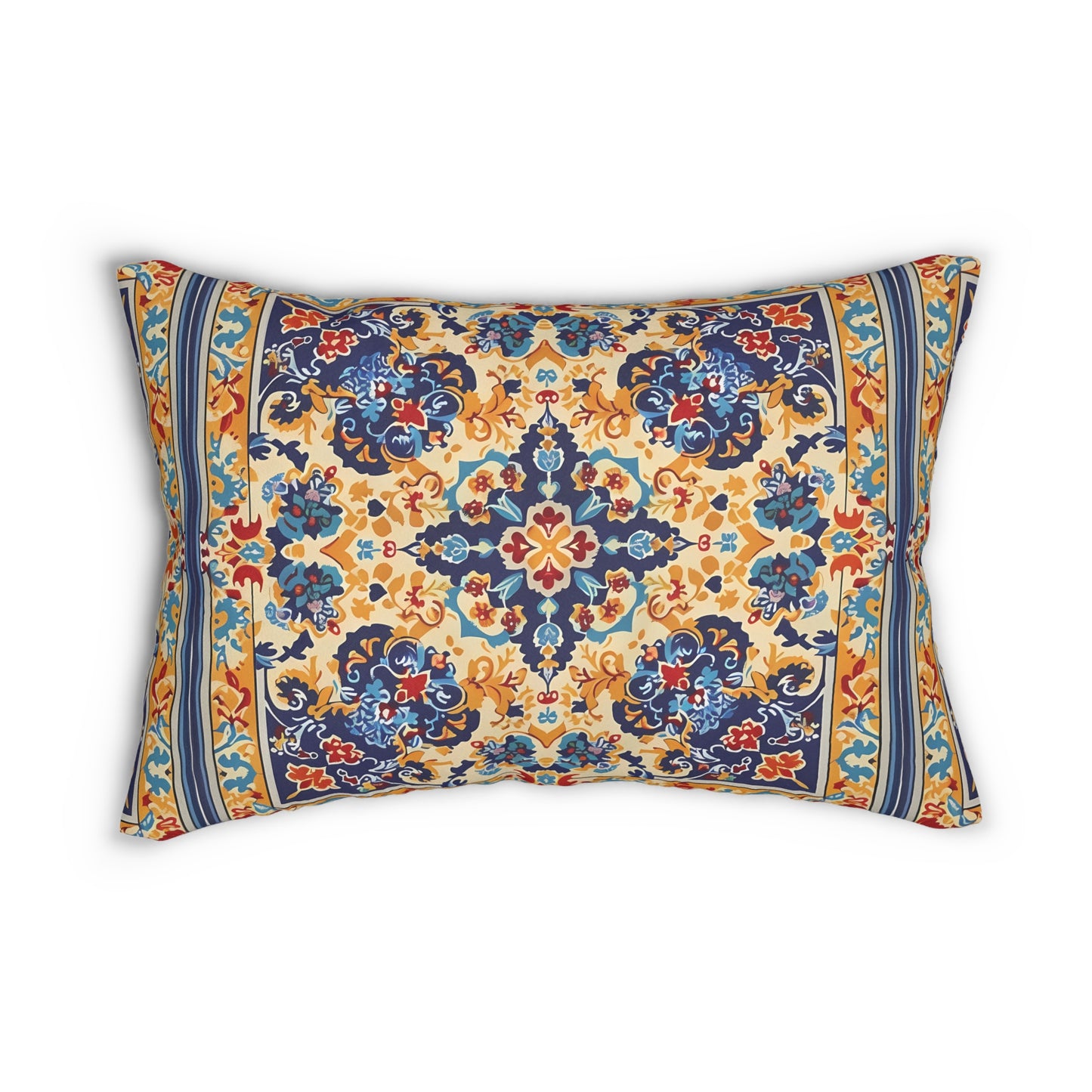 Moorish Elegance Lumbar Pillow - Spun Polyester - Double-Sided Print - Concealed Zipper - 20 x 14