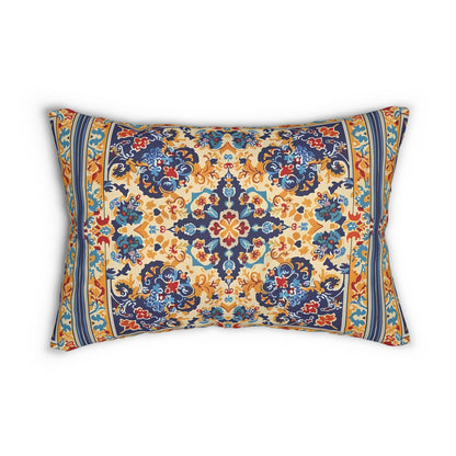 Moorish Elegance Lumbar Pillow - Spun Polyester - Double-Sided Print - Concealed Zipper - 20 x 14