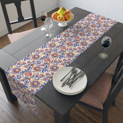 Regal Blossom Table Runner - Cotton Twill - Available in 2 sizes: 16" x 72" and 16" x 90".