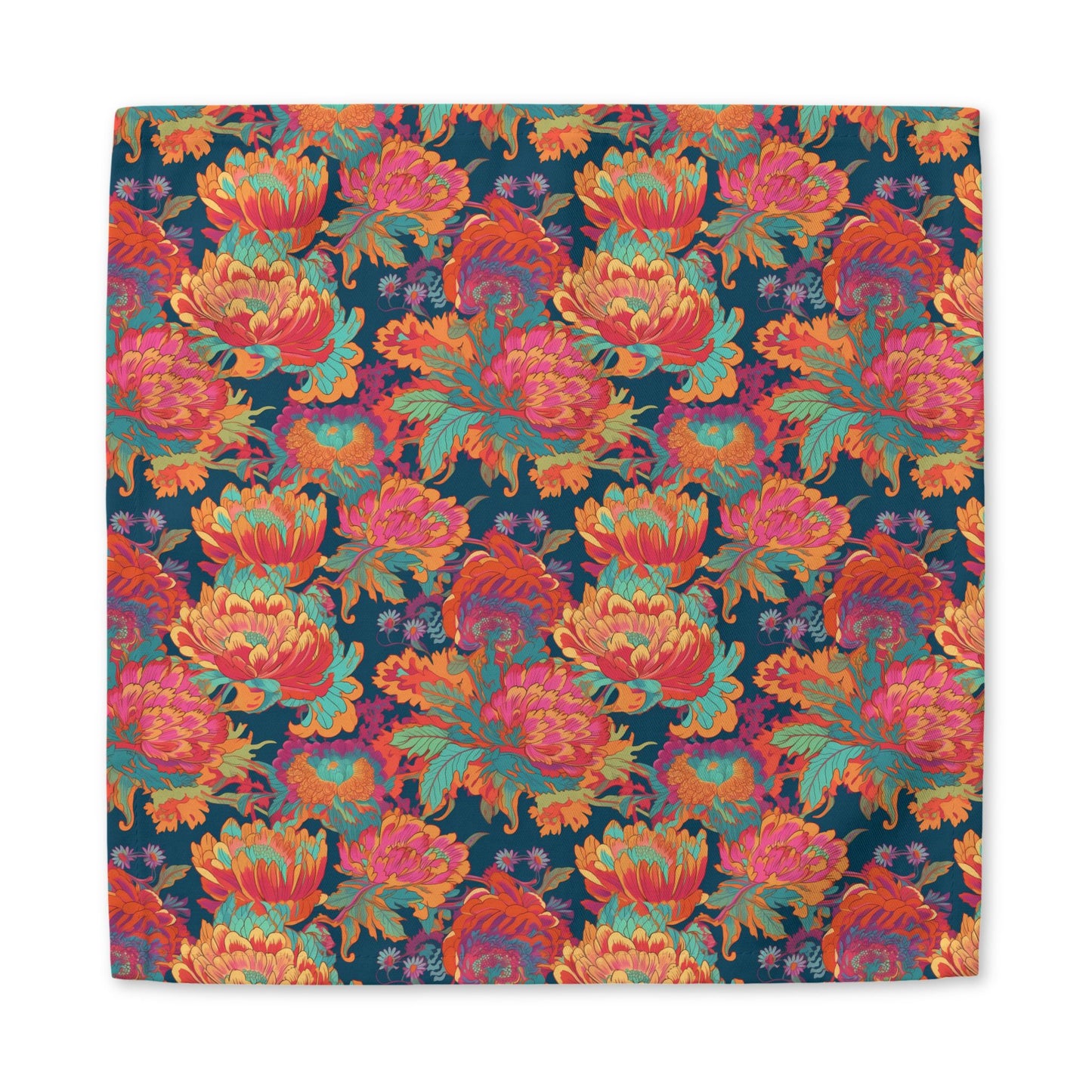 Psychedelic Flower Power cotton twill napkin