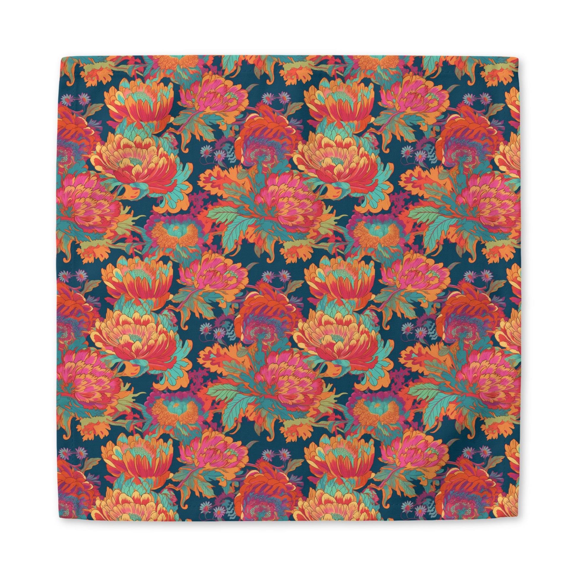 Psychedelic Flower Power cotton twill napkin