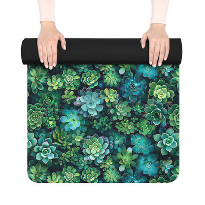 Succulent Forest Rubber Yoga Mat - Unroll Serenity with Every Pose!