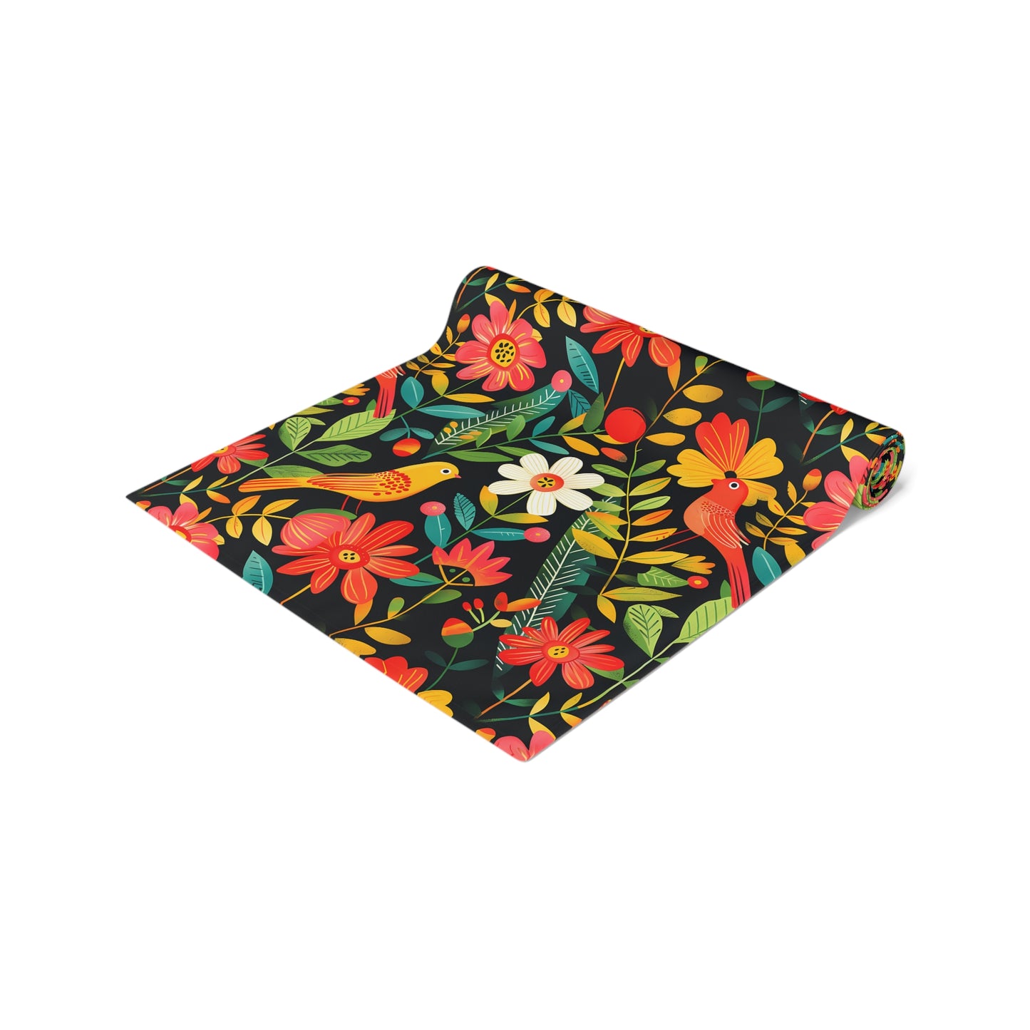 Blooming Bird Wonderland Table Runner - Polyester - Available in 2 sizes: 16" x 72" and 16" x 90".