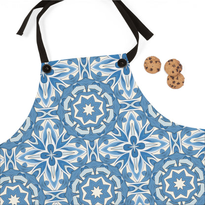 Delft Blue Star Tile Adult Apron
