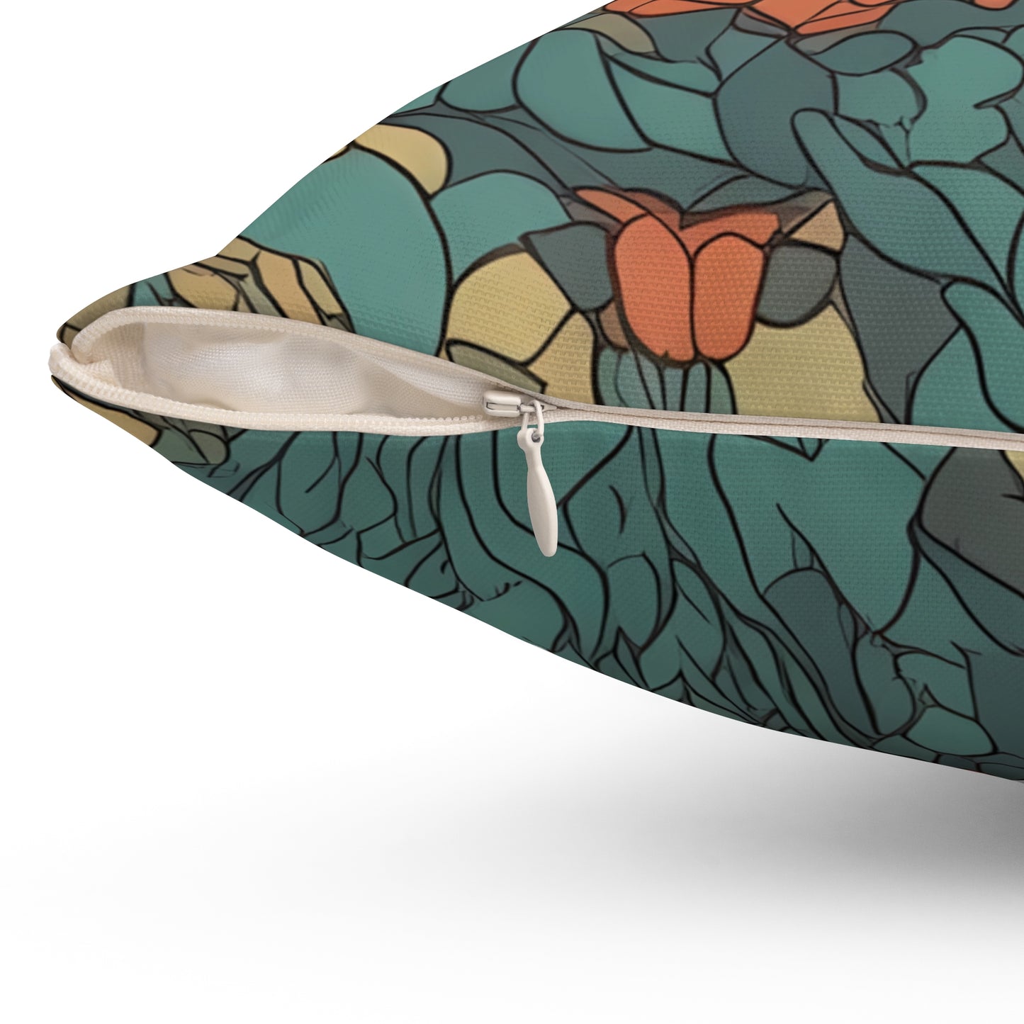 Bohemian Stained Glass Serenity Square Throw Pillow - Spun Polyester - Double-Sided Print - Concealed Zipper - Available in 4 sizes