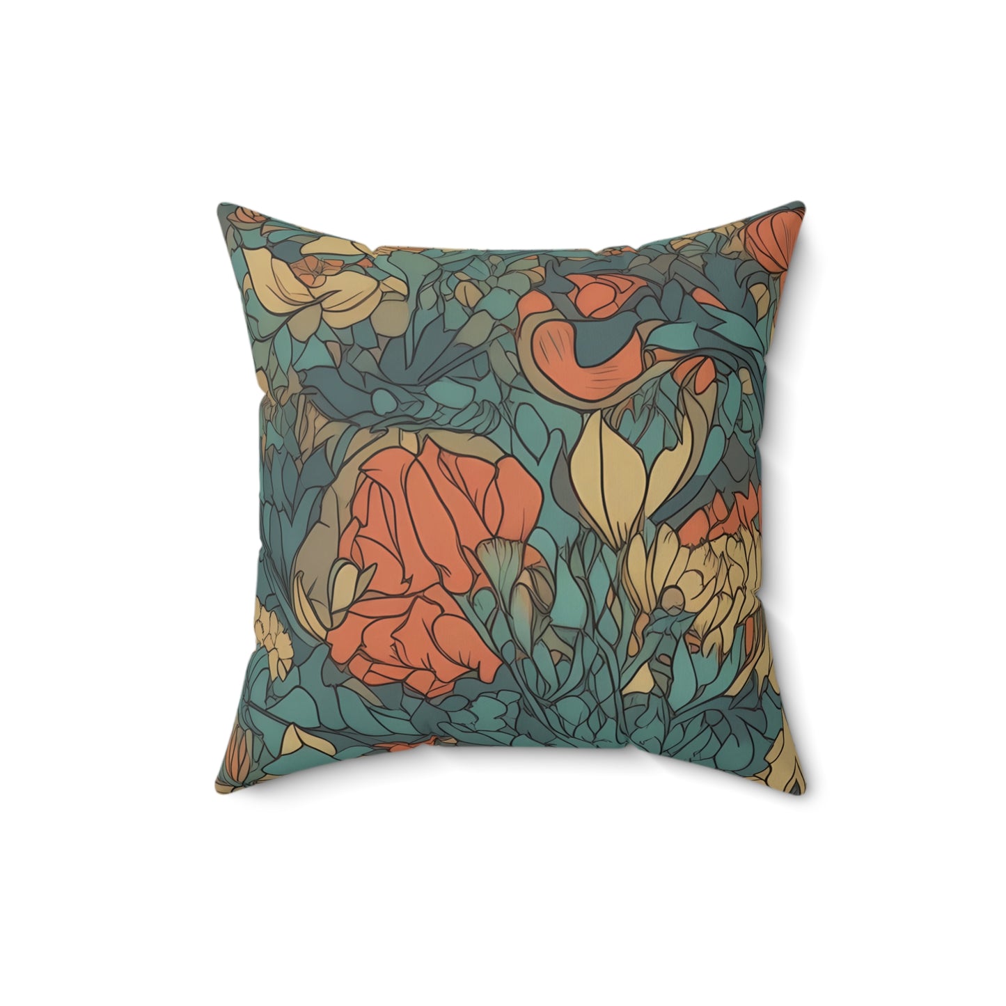 Bohemian Stained Glass Serenity Square Throw Pillow - Spun Polyester - Double-Sided Print - Concealed Zipper - Available in 4 sizes