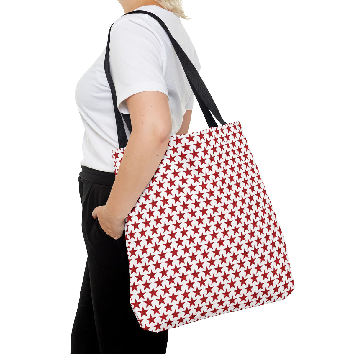 Star-Spangled Sparkle Tote Bag - Carry a Burst of Patriotic Sparkle! Available in 3 sizes.