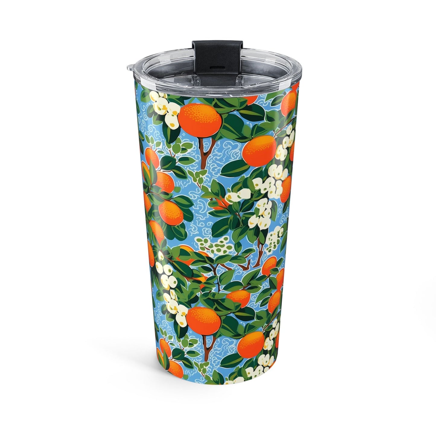 Citrus Blue Bliss insulated tumbler back view