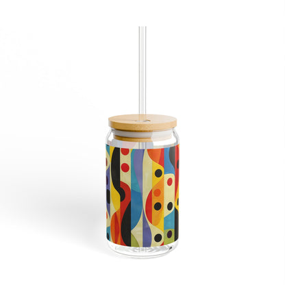 Linear Mesa Sipper Glass Tumbler - 16 oz - Sip in Style with a Bold Pop of Color!