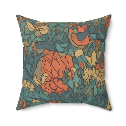 Bohemian Stained Glass Serenity Square Throw Pillow - Spun Polyester - Double-Sided Print - Concealed Zipper - Available in 4 sizes