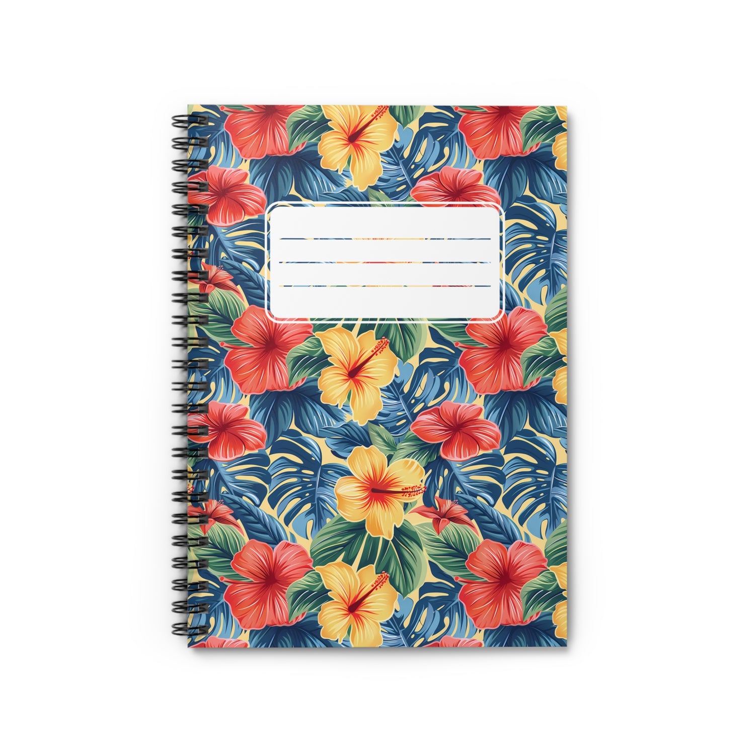 Hawaiian Hibiscus Bliss Chic Spiral Notebook - Ruled Line - Island Vibes, Vintage Charm – Celebrate Paradise in Full Bloom!