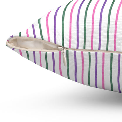 Sorbet Stripe Square Throw Pillow - Spun Polyester - Double-Sided Print - Concealed Zipper - Available in 4 sizes