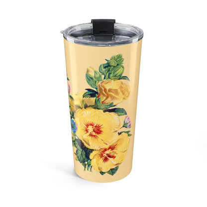 Vintage Yellow Bloom Serenity Insulated Tumbler - 20 oz. Stainless Steel, Glossy Finish