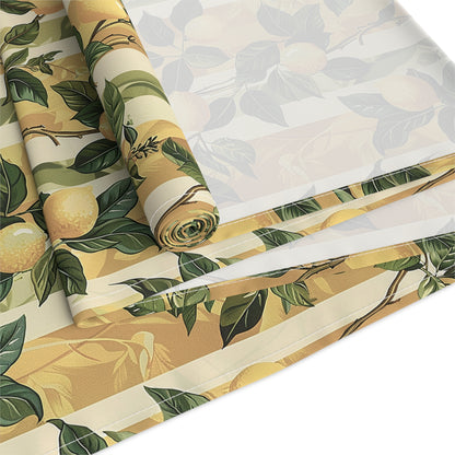 Lemon Grove Elegance Table Runner - Cotton Twill - Available in 2 sizes: 16" x 72" and 16" x 90".