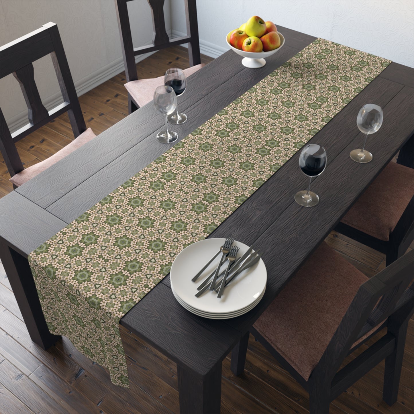 Springtime Petal Dance Table Runner - Cotton Twill - Available in 2 sizes: 16" x 72" and 16" x 90".