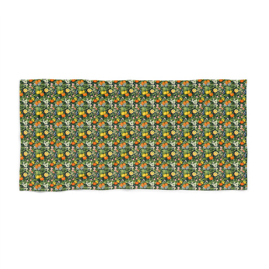 Noble Citrus Mosaic Luxurious Beach Towel - Available in 2 sizes.
