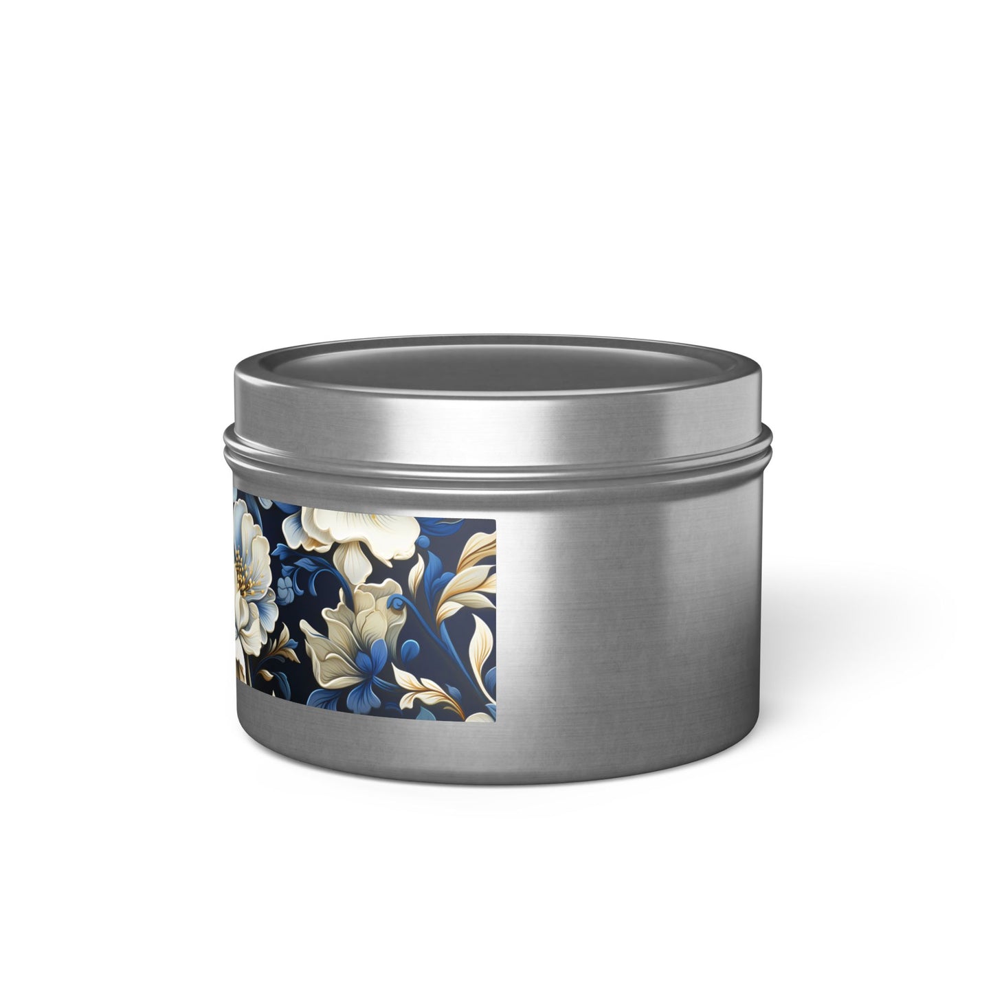 Whitman Floral Tin Candle. A Poet's Garden in a Tin. Available in 2 sizes, 3 finishes, and 5 scents.