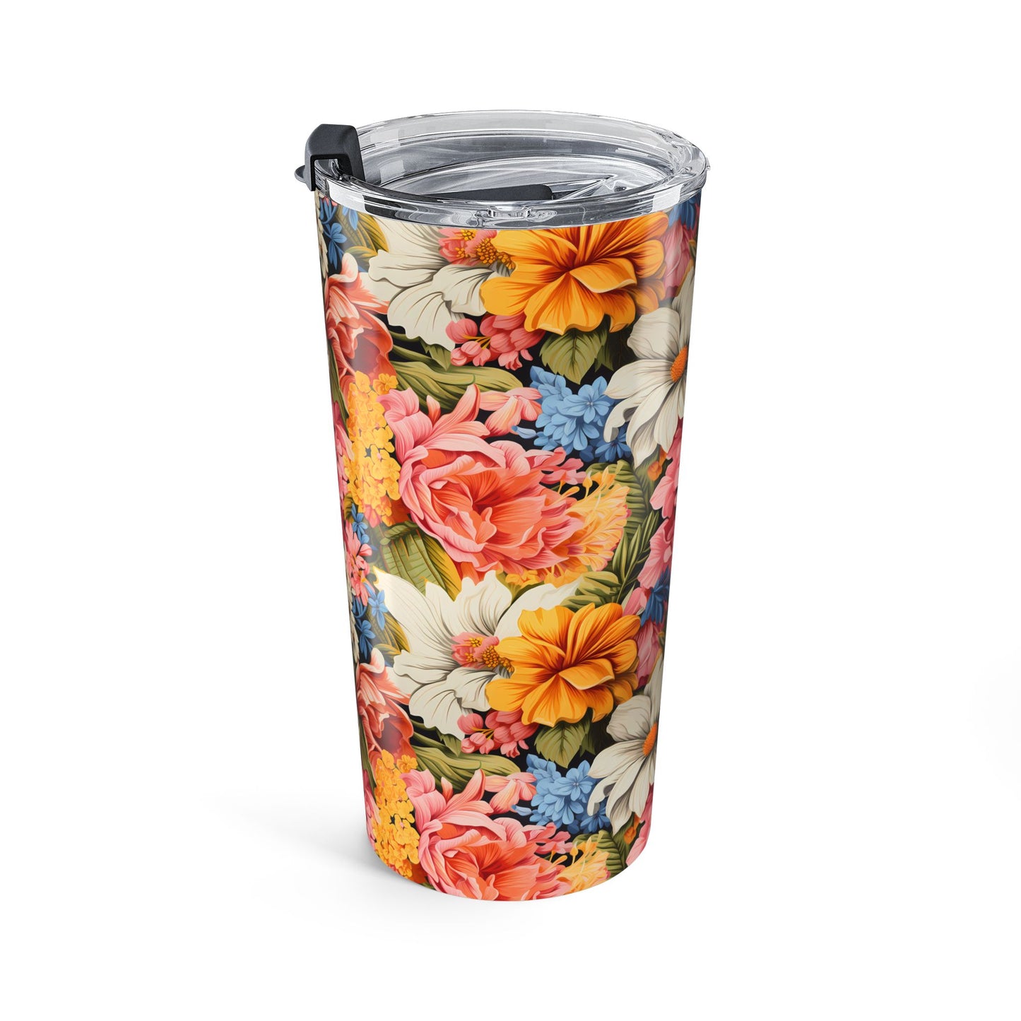 Chic Floral Insulated Tumbler - 20 oz. Stainless Steel, Glossy Finish