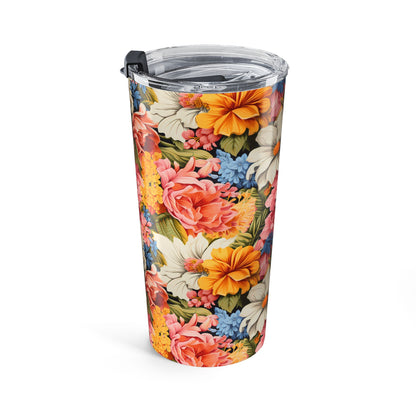 Chic Floral Insulated Tumbler - 20 oz. Stainless Steel, Glossy Finish
