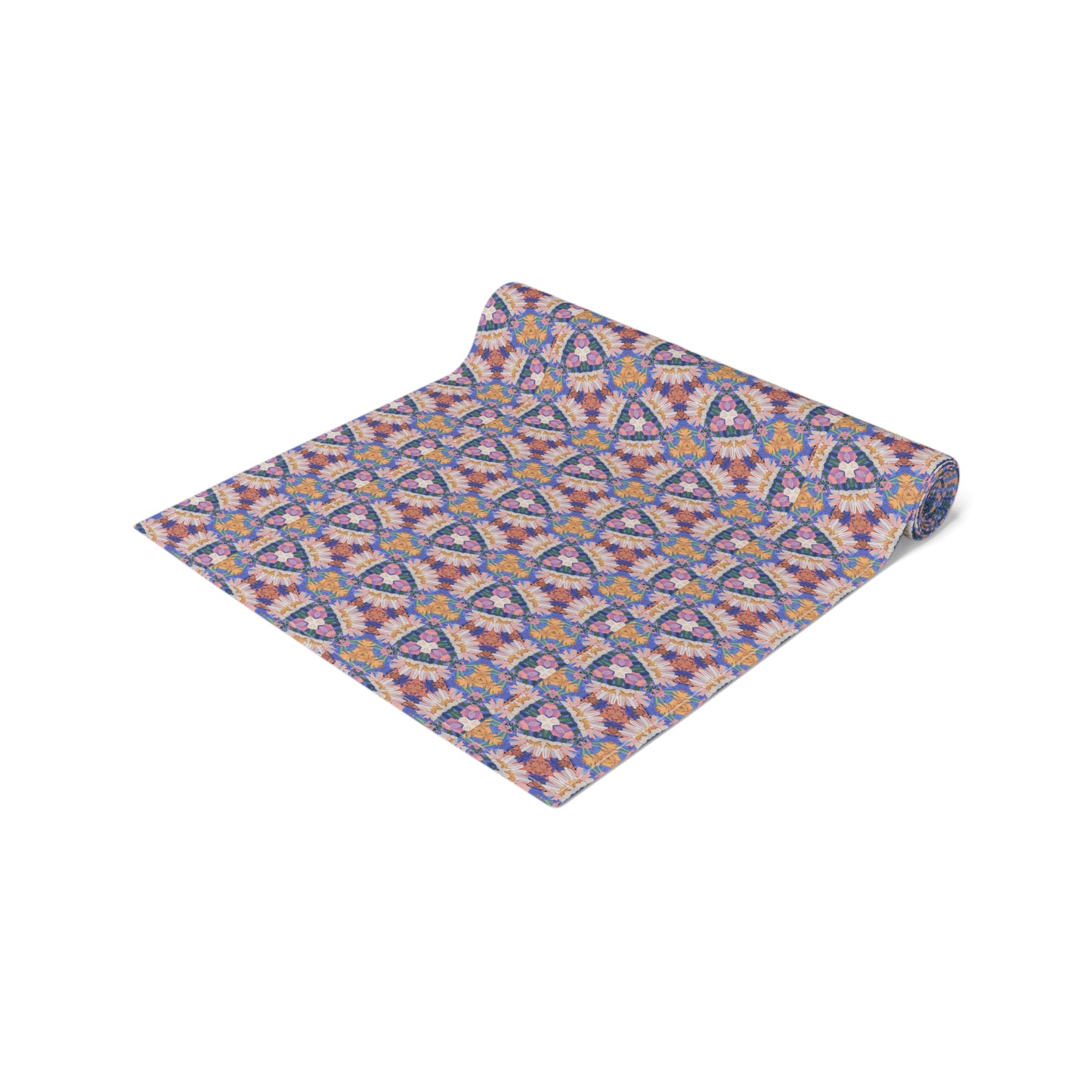Prismatic Petal Paradise Table Runner - Cotton Twill - Available in 2 sizes: 16" x 72" and 16" x 90".