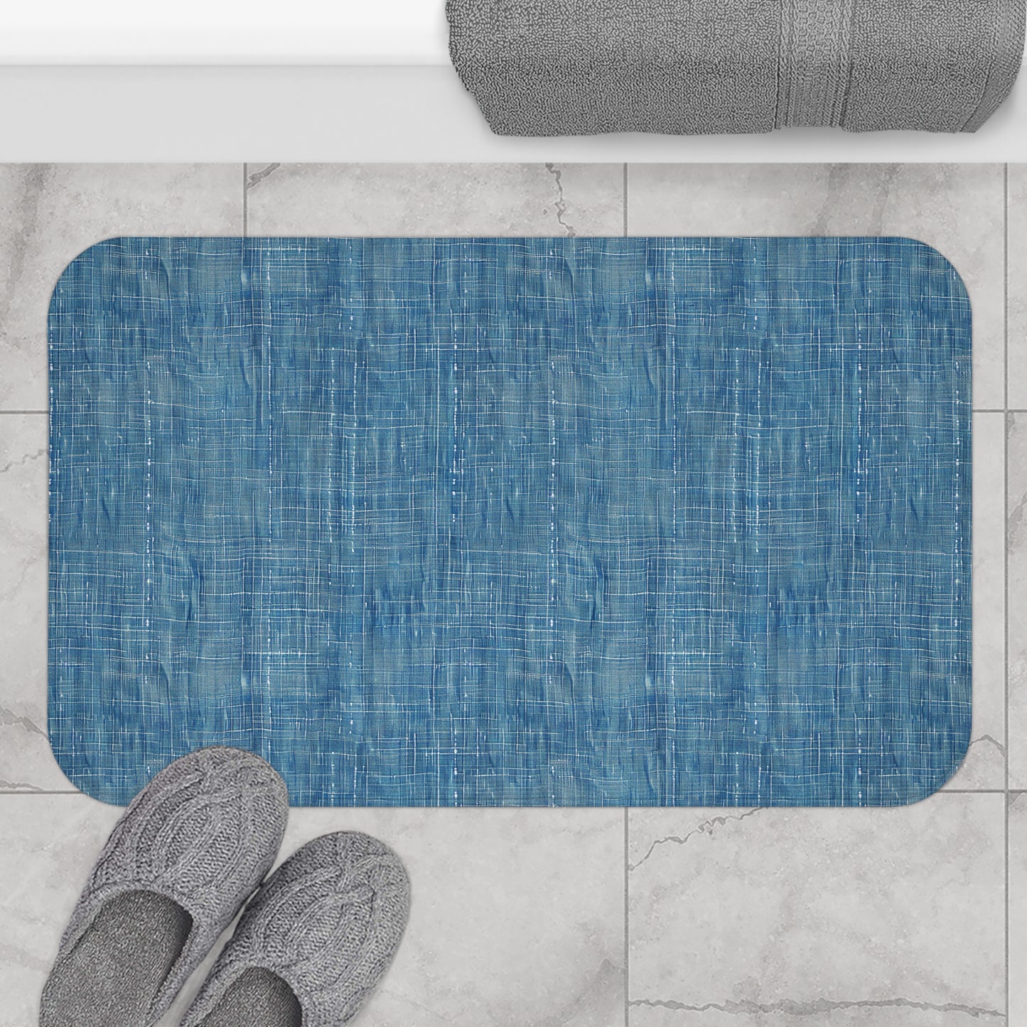 Blue Denim Bath Mat - Step into Comfort and Timeless Denim Charm! Available in 2 sizes.