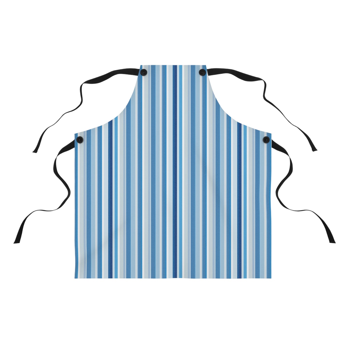 Shades of Light Blue Stripes Adult Apron