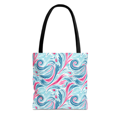 Teal Tide Twirl Tote Bag - Go Through Life with Coastal Charm! Available in 3 sizes.