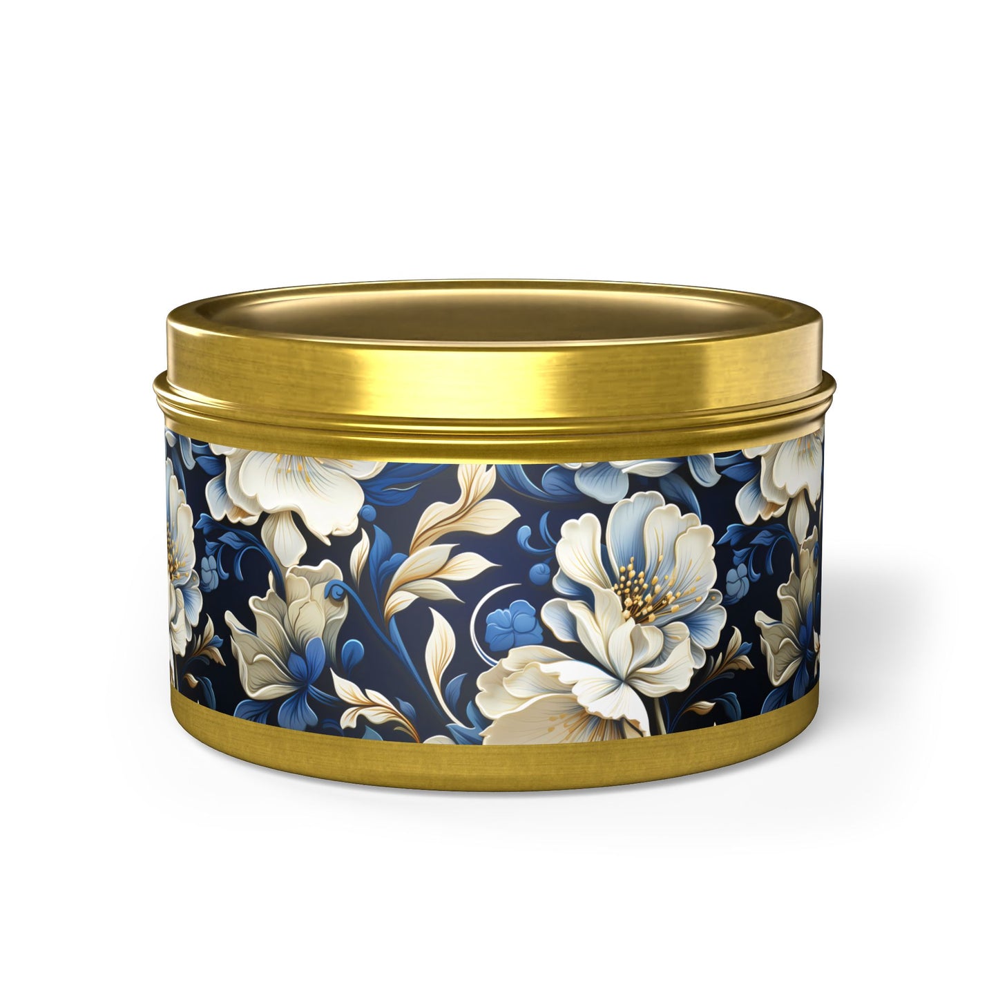 Whitman Floral Tin Candle. A Poet's Garden in a Tin. Available in 2 sizes, 3 finishes, and 5 scents.
