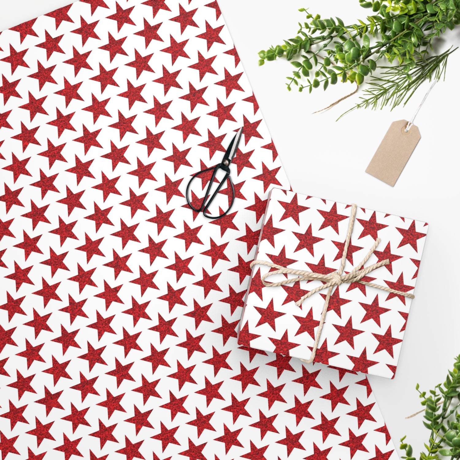 Star-Spangled Sparkle Wrapping Paper - Wrap Your Gifts in a Burst of Patriotic Sparkle! Available in 2 sizes.