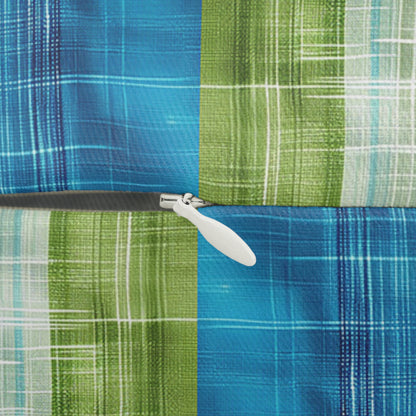 Ocean Whisper Stripes Lumbar Pillow - Spun Polyester - Double-Sided Print - Concealed Zipper - 20 x 14
