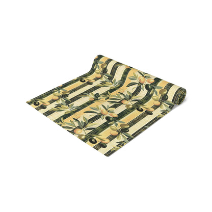 Golden Olive Grove Table Runner - Cotton Twill - Available in 2 sizes: 16" x 72" and 16" x 90".
