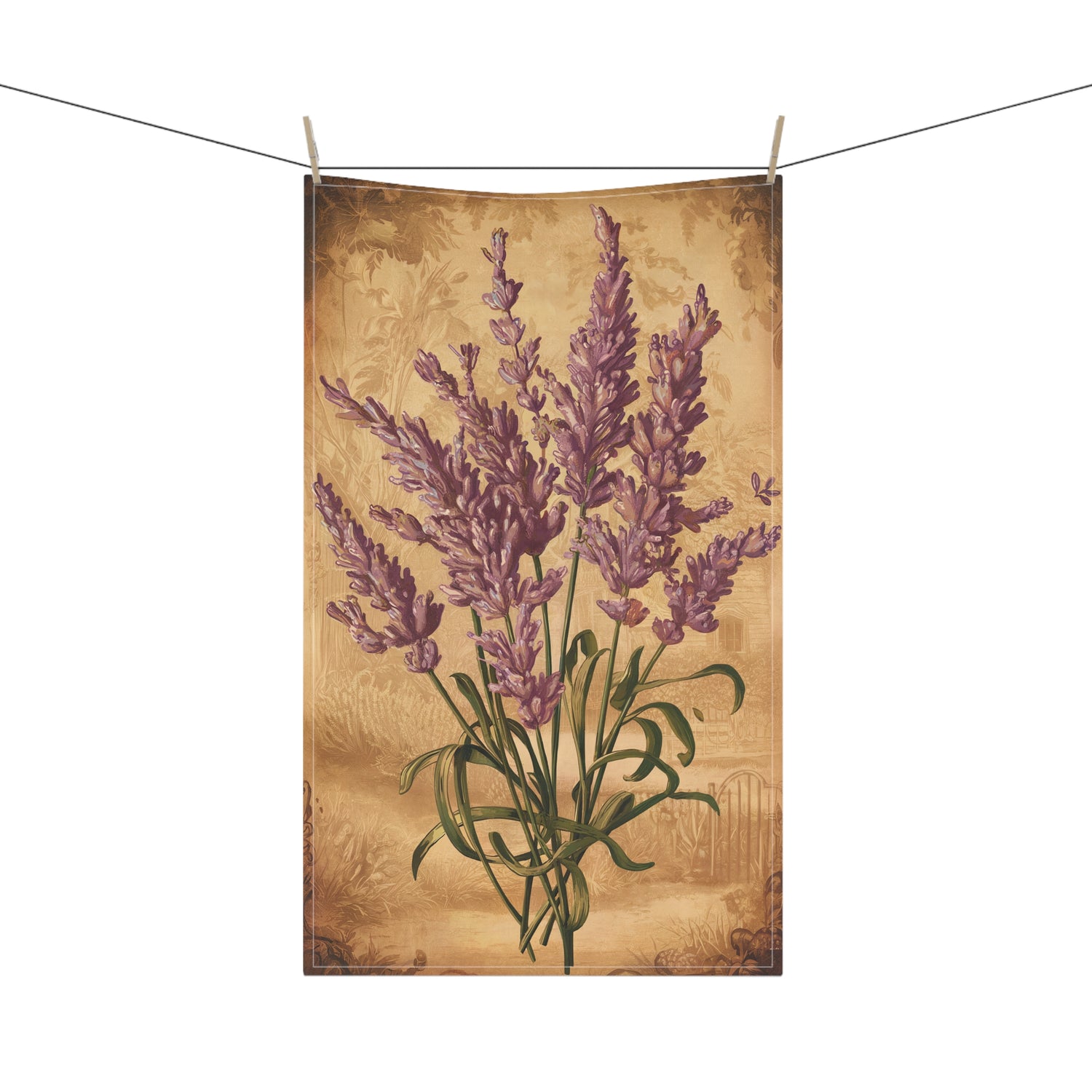 Lavender Lore Kitchen Towel - Cotton Twill - 18" x 30" - Steeped in Tradition, Sprinkled with Lavender!
