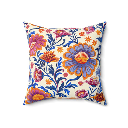 Regal Blossom Square Throw Pillow - Spun Polyester - Double-Sided Print - Concealed Zipper - Available in 7 sizes