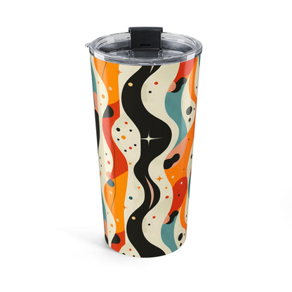 Midcentury Autumn Spacewaves Insulated Tumbler - 20 oz. Stainless Steel, Glossy Finish