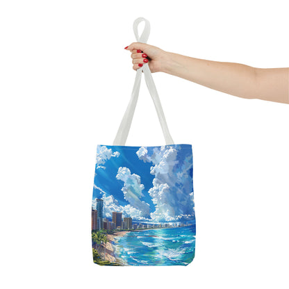Waikiki Beach Tote Bag - Carry a Slice of Hawaiian Paradise Wherever You Go! Available in 3 sizes.