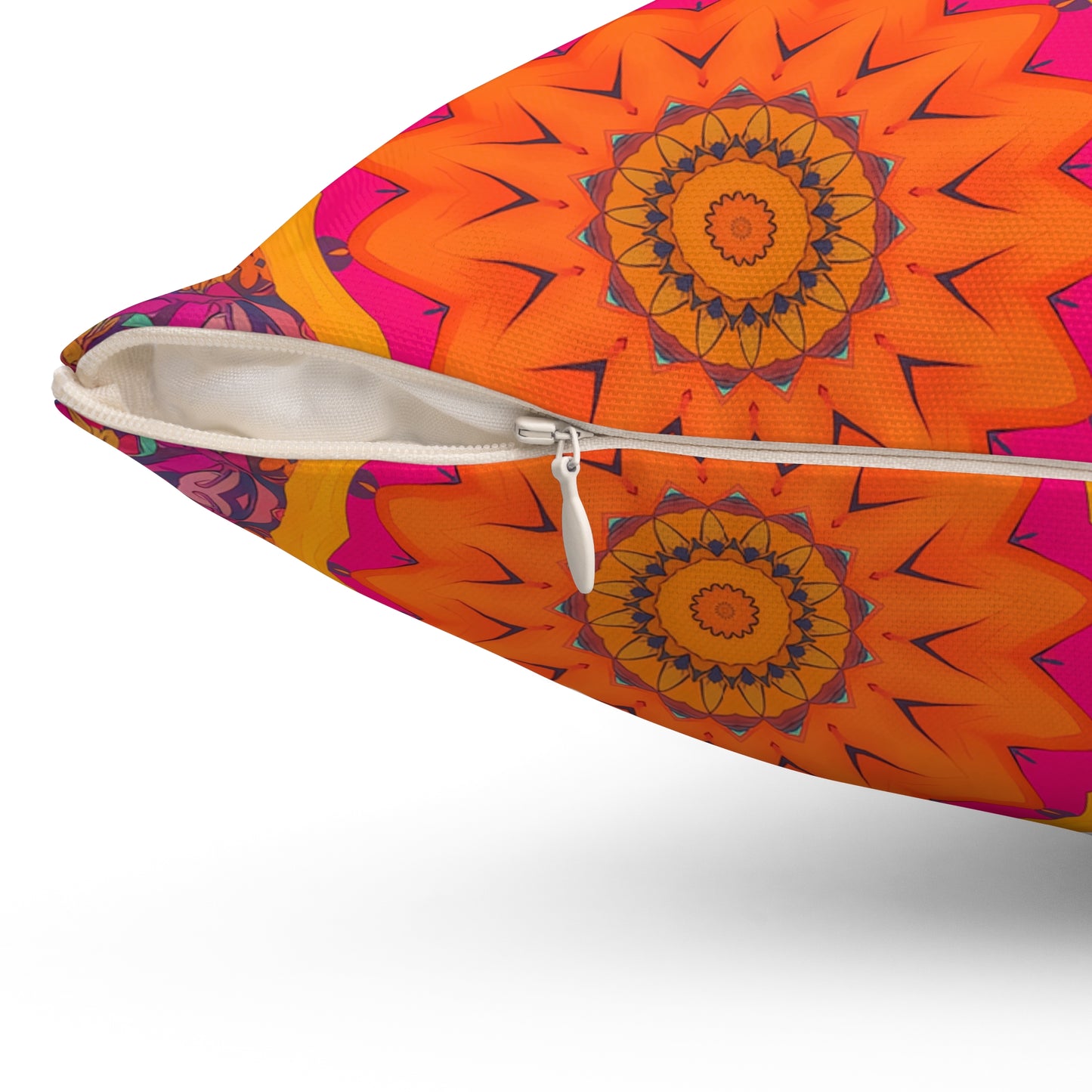 Fiery Mosaic Magic Square Throw Pillow - Spun Polyester - Double-Sided Print - Concealed Zipper - Available in 7 sizes