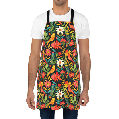 Blooming Bird Wonderland Adult Apron - 100% Polyester - Detachable Adjustable Straps - One Size.