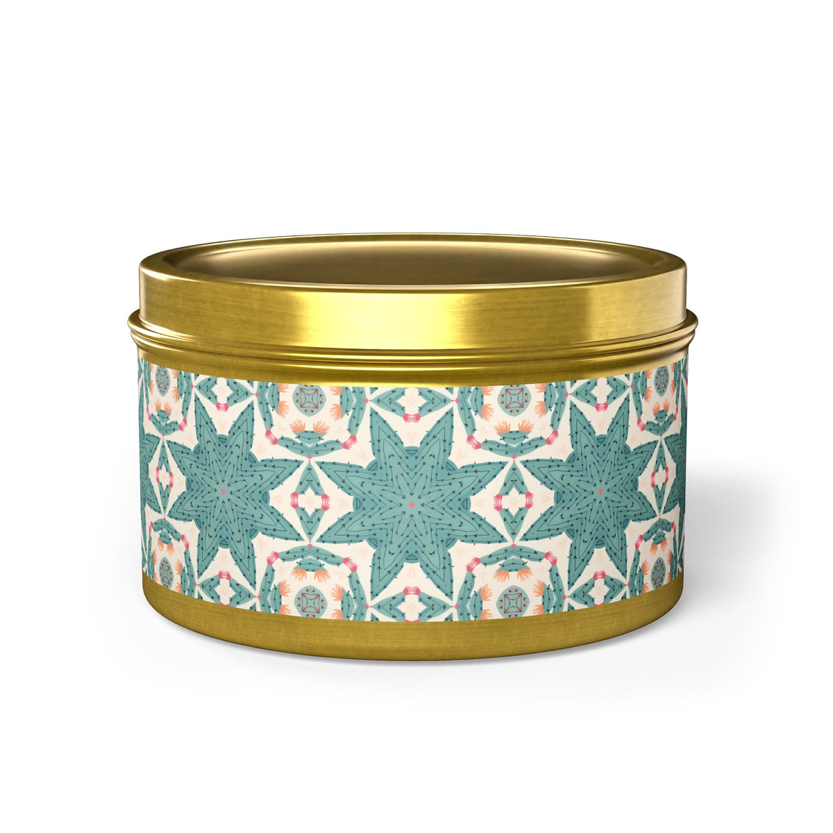 Desert Cactus Star Tin Candle. Southwest Starlight in a Tin. Available in 2 sizes, 3 finishes, and 5 scents.