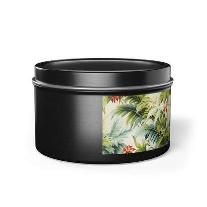 Tropical St. Lucia Palms Tin Candle. Island Serenity To Go. Available in 2 sizes, 3 finishes, and 5 scents.
