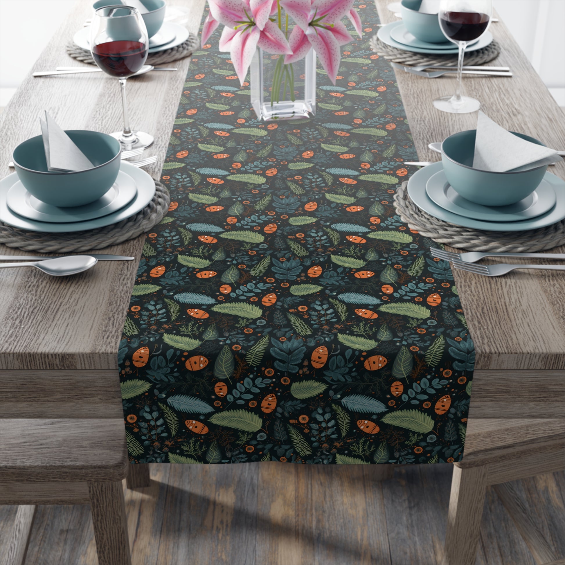Mysterious Ferns Table Runner - Step into a World of Enchantment with Mysterious Ferns! Available in 2 sizes.